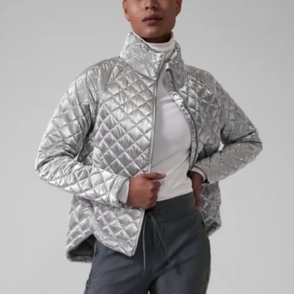 ATHLETA Whisper Featherless Silver Jacket 2X - Picture 1 of 3